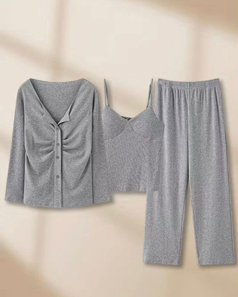 Гэрт өмсөх Pajama (Цулгуй саарал өнгөтэй)