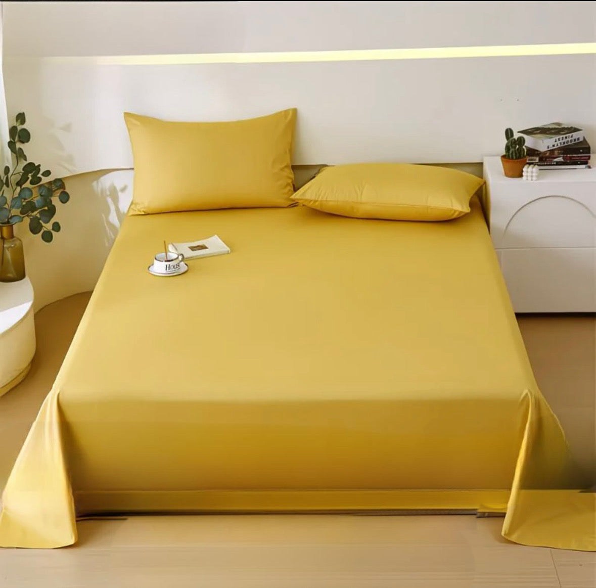 Давуун ор хөнжлийн даавуу (Алтан шаргал өнгөтэй)