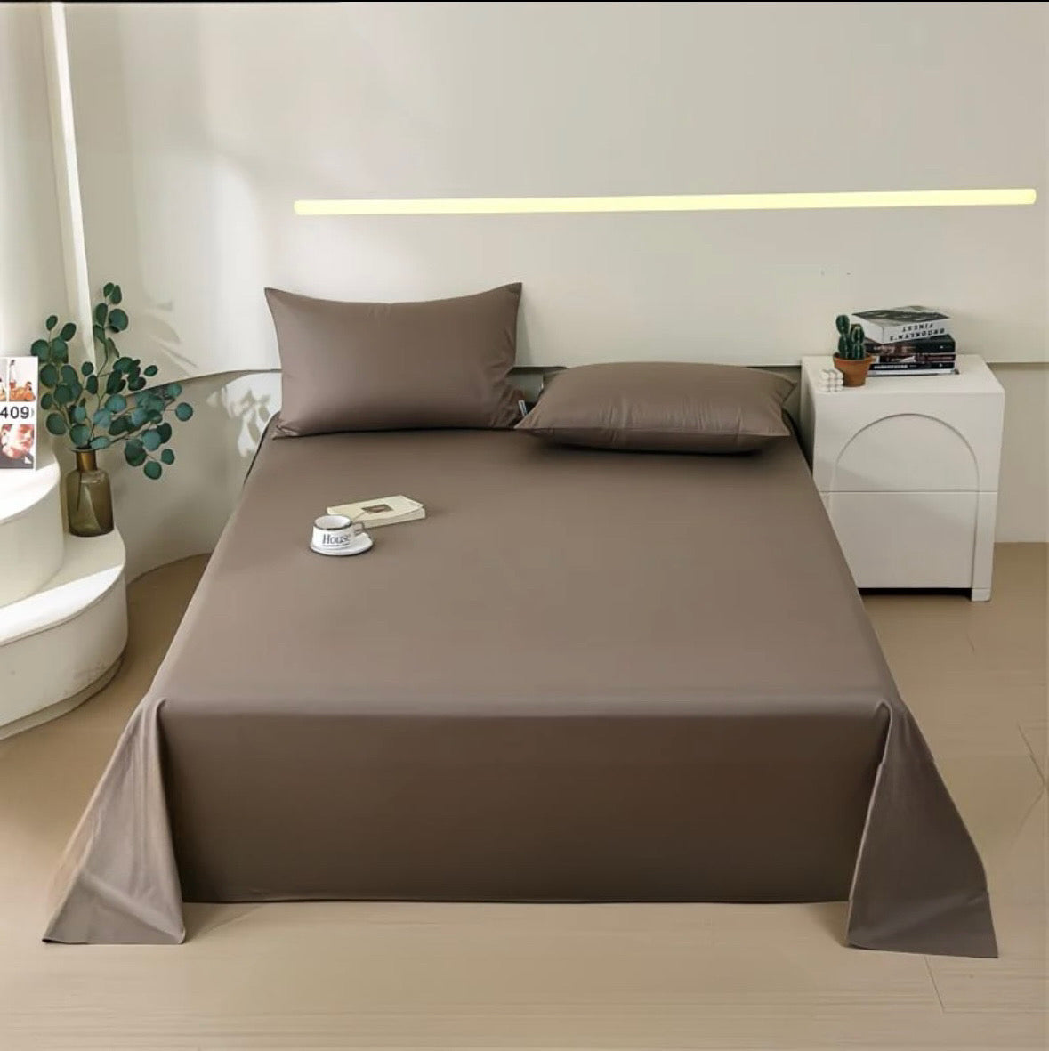 Давуун ор хөнжлийн даавуун ком (Бор өнгөтэй)